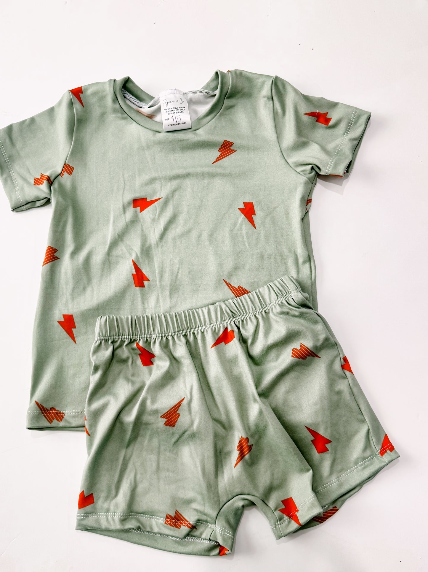 4T/5T Sage Lightening Bolt Boy Set