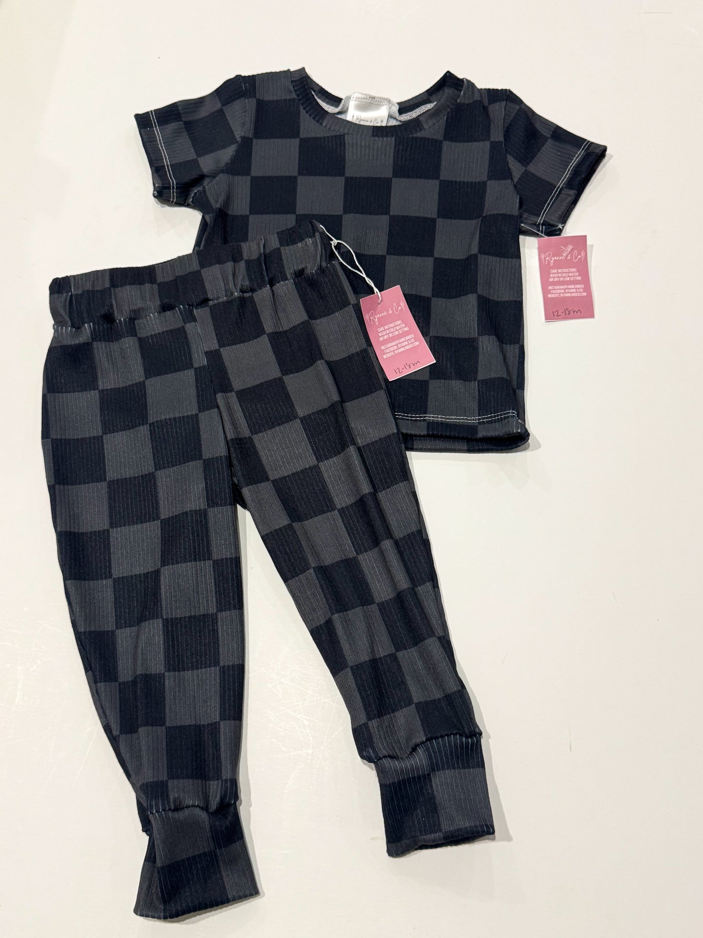 12-18m Checkered Tee & Joggers