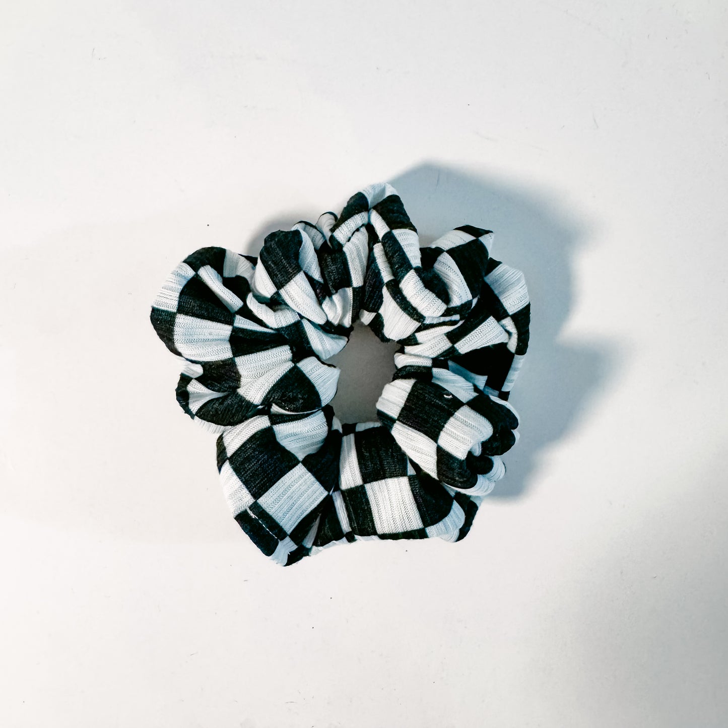 Black Checkered Mini Scrunchie