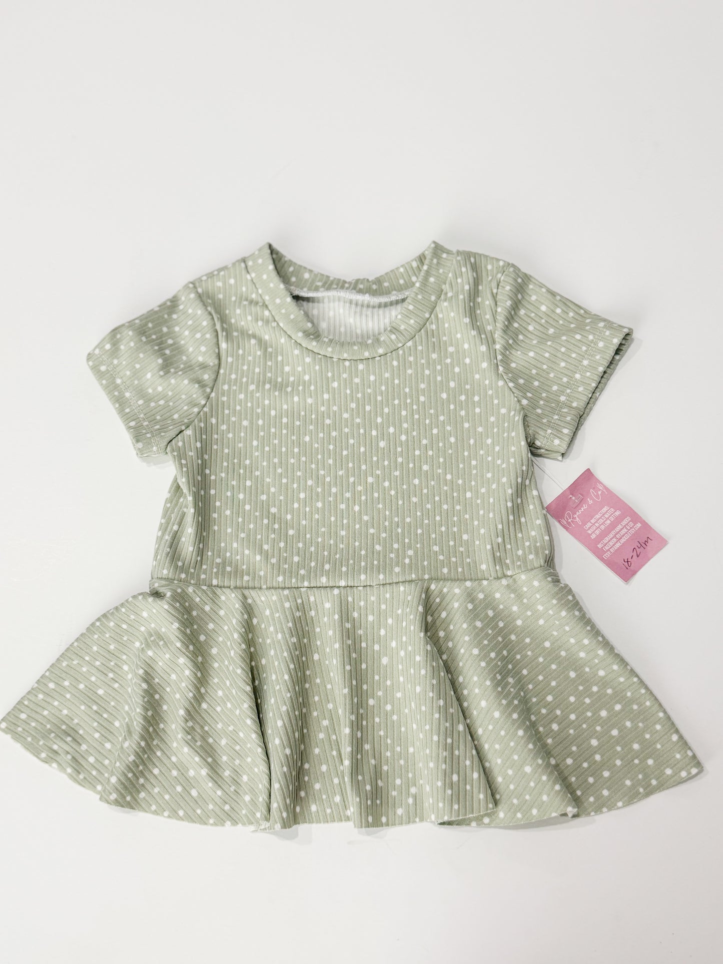 18-24m Sage Dots Peplum