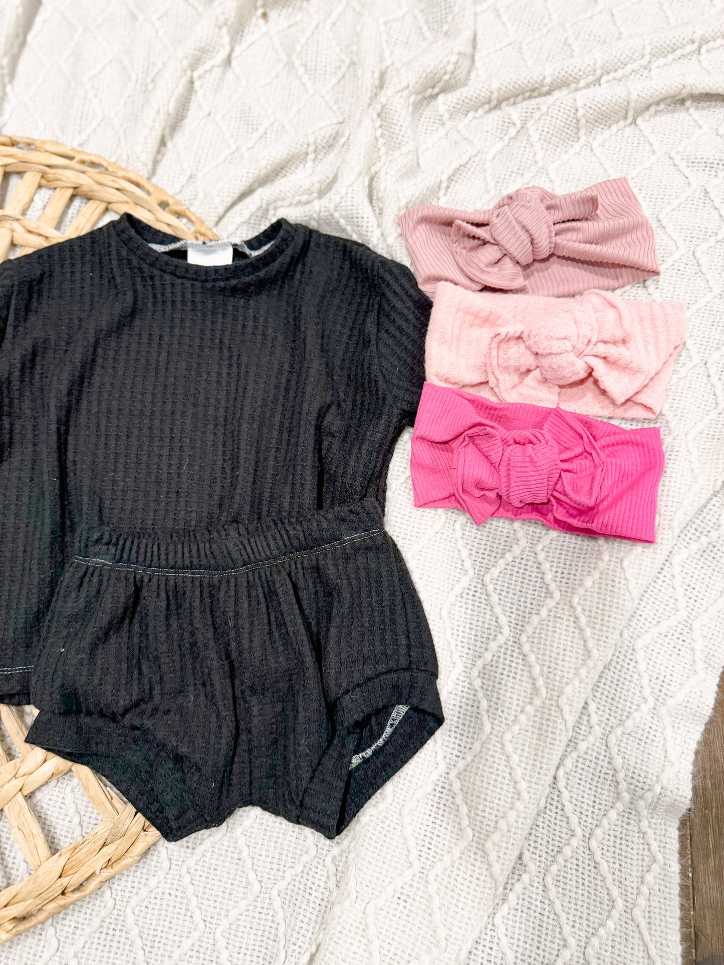 RTS 18-24m Black Oversized Tee & Shorties