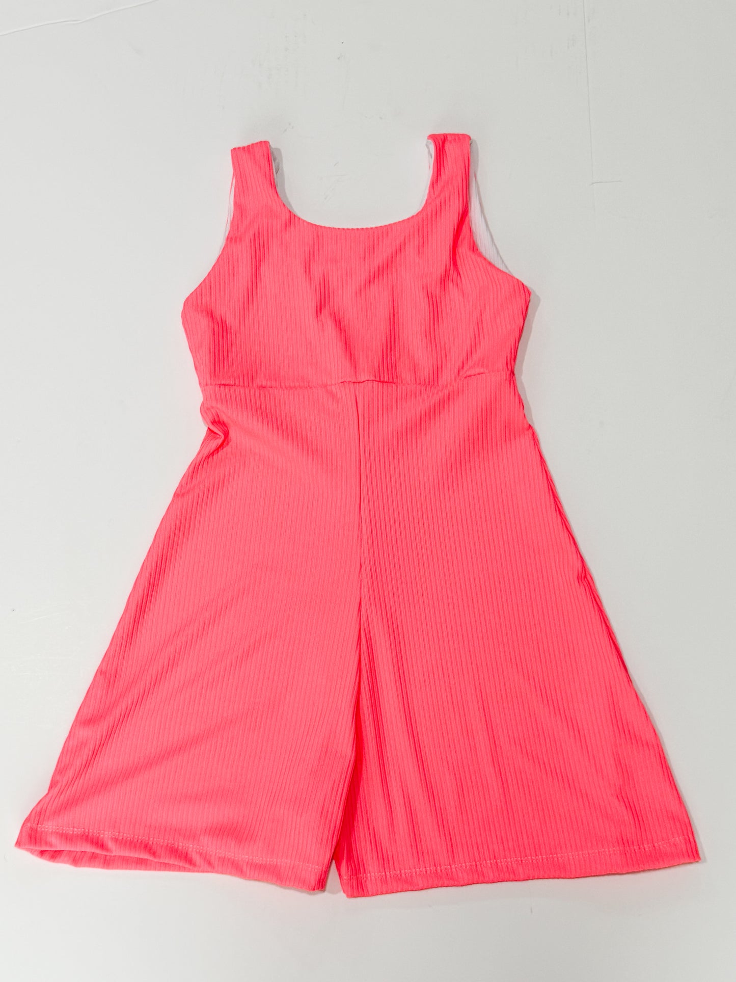 10Y Neon Coral Petal Romper