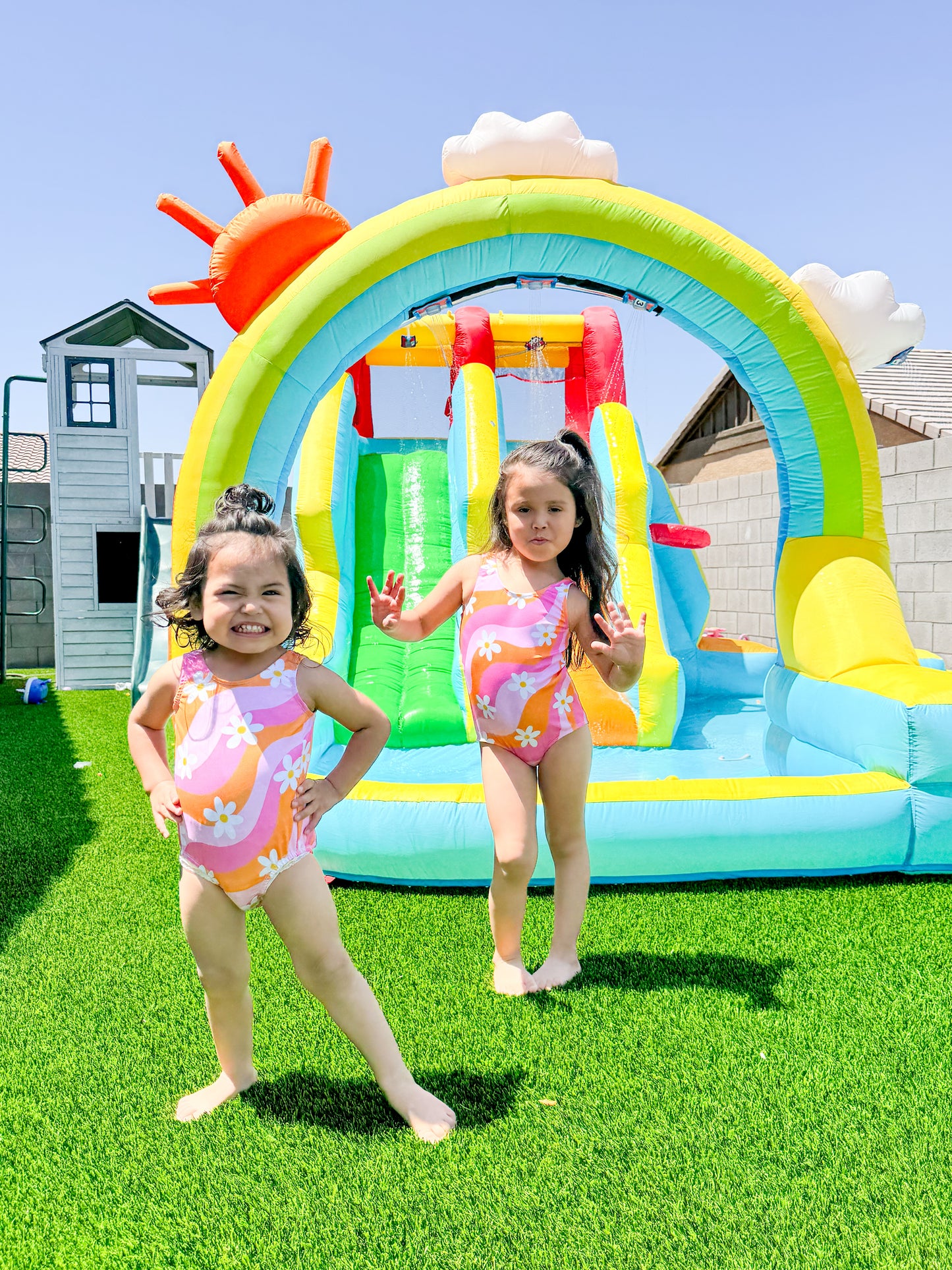 Pink Groovy Daisy 1pc Swimsuit