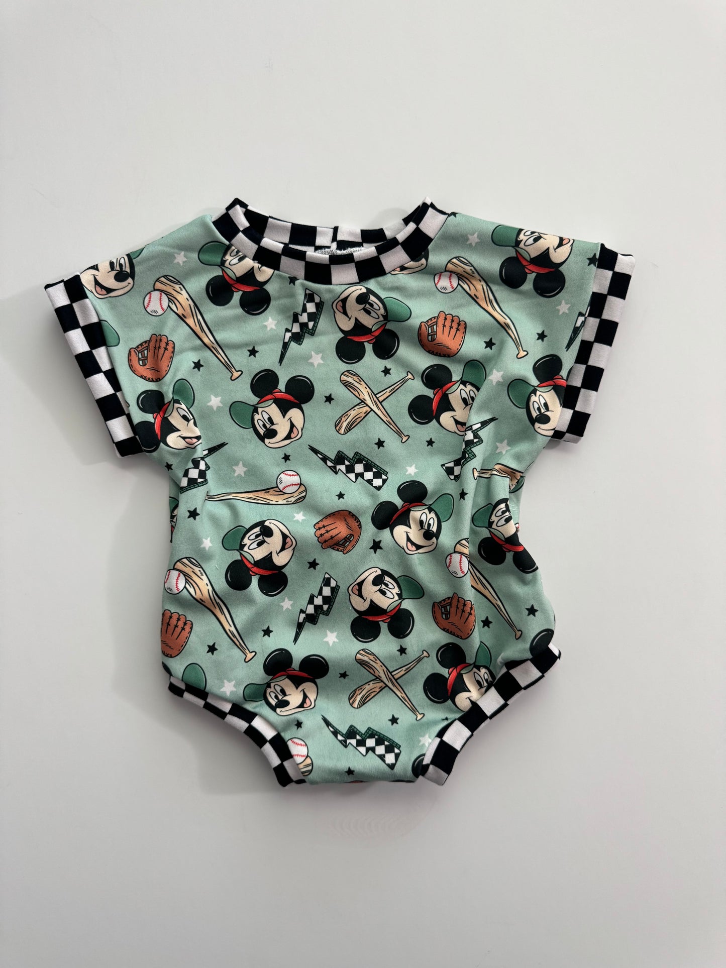 Baseball Mouse Tee Romper