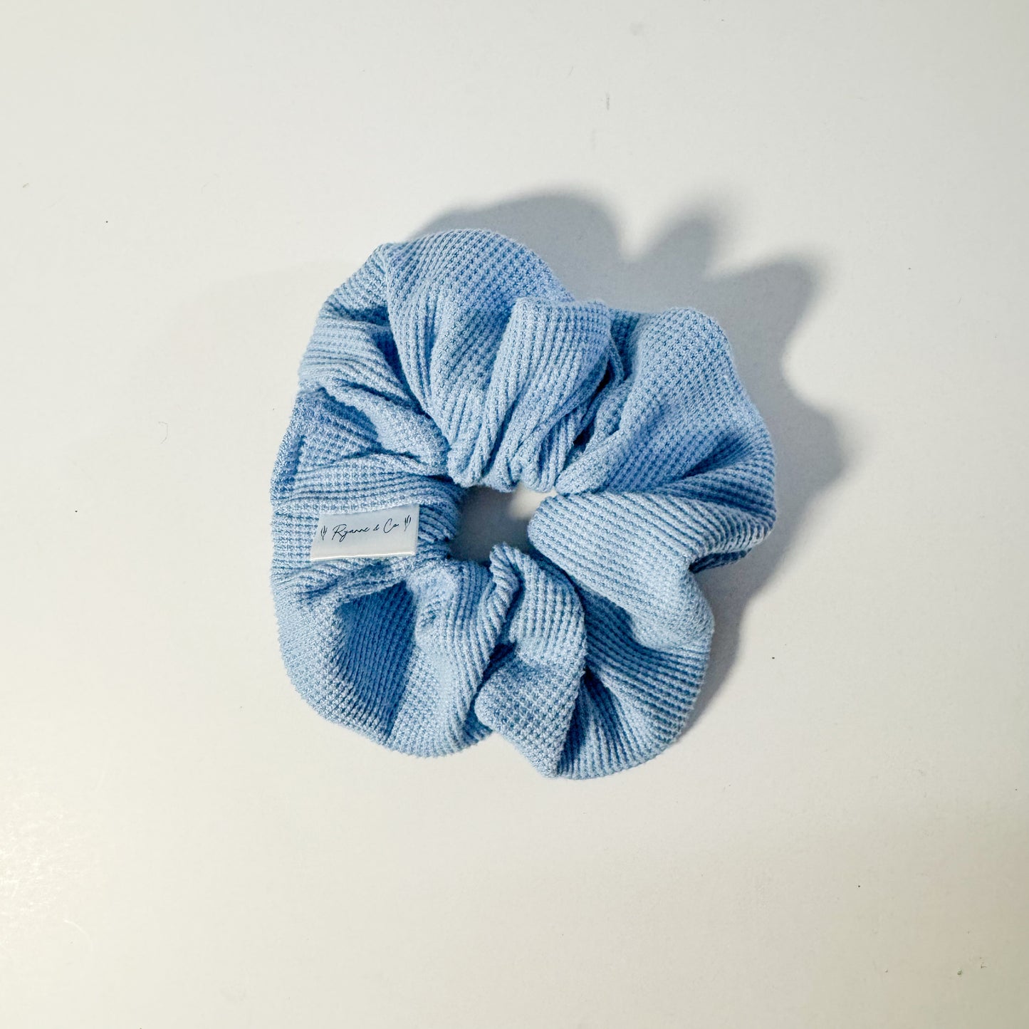 Baby Blue Waffle Oversized Scrunchie