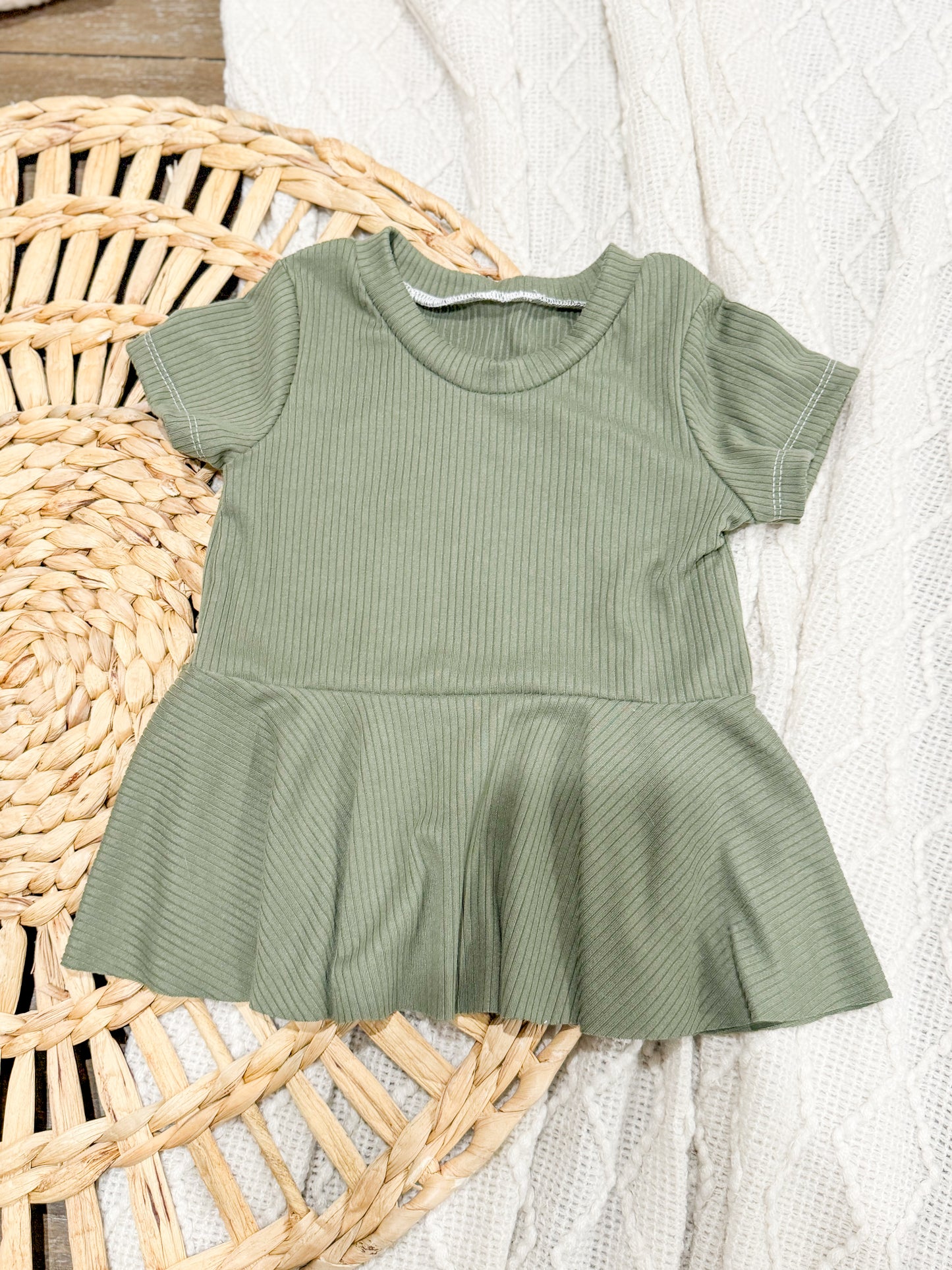 RTS 18-24m Olive Peplum Top