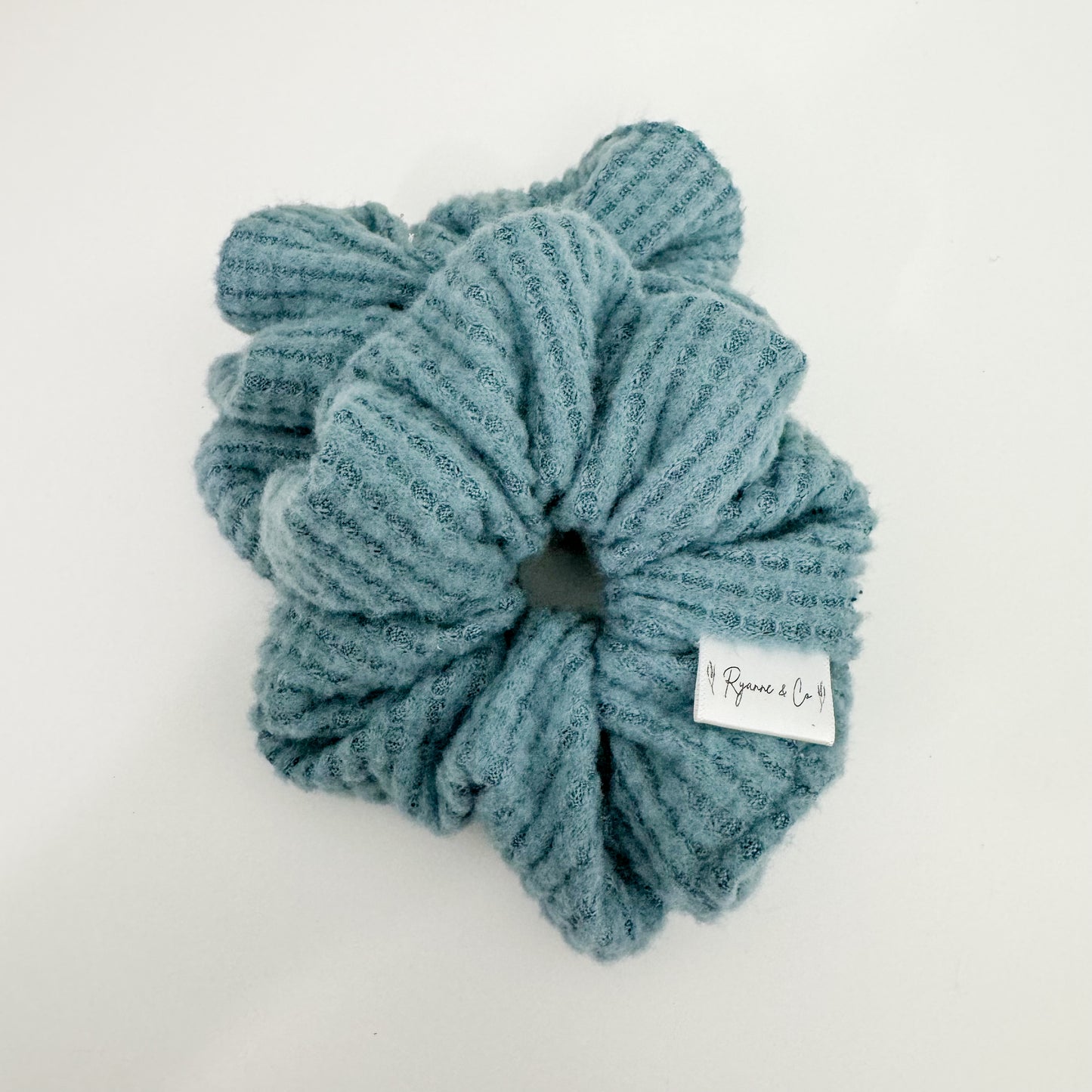 Denim Blue Waffle Oversized Scrunchies