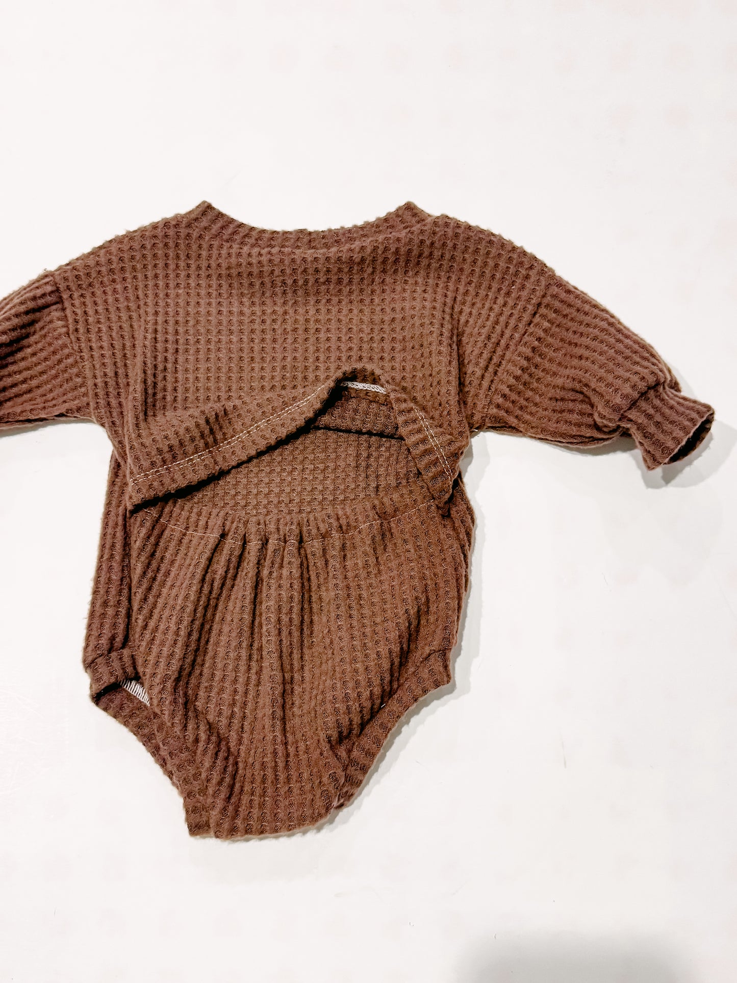 0-3m Brown Sweater Romper