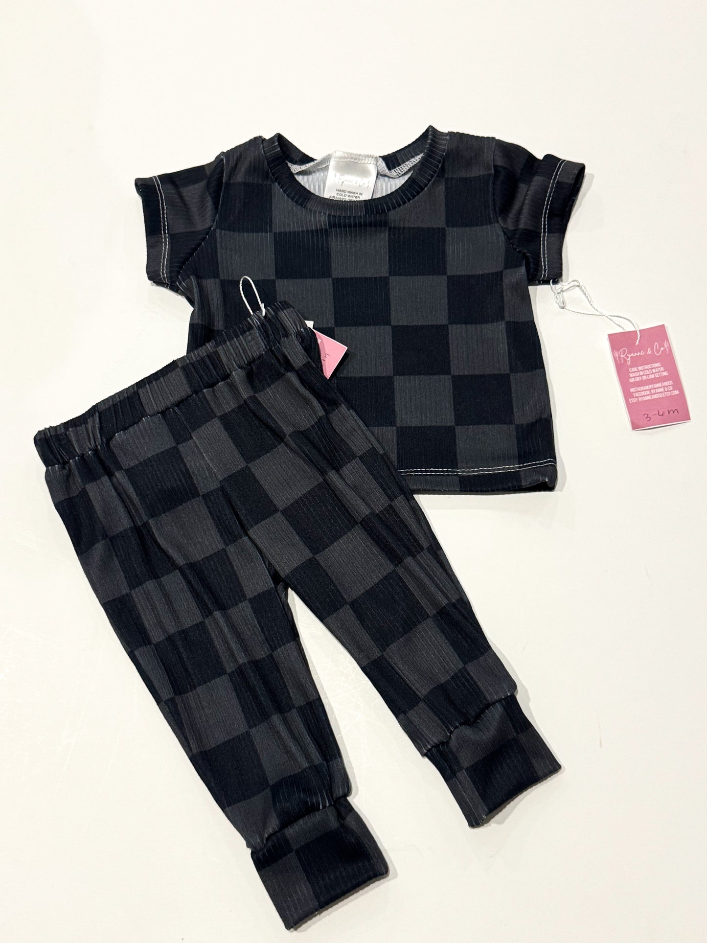 3-6m Checkered Tee & Joggers