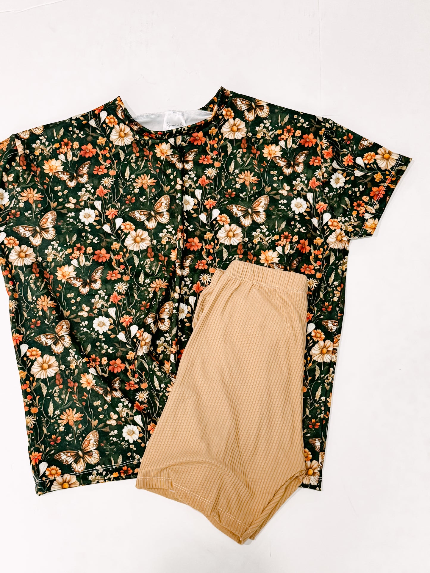 10Y Moody Floral Oversized Tee & Bikers