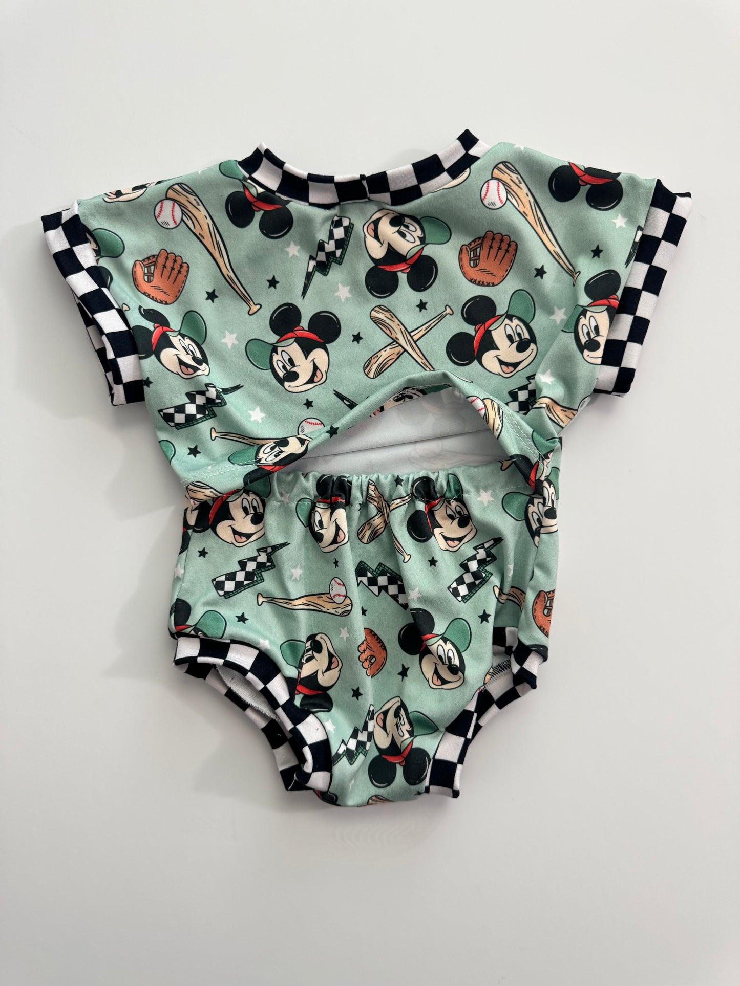 Baseball Mouse Tee Romper