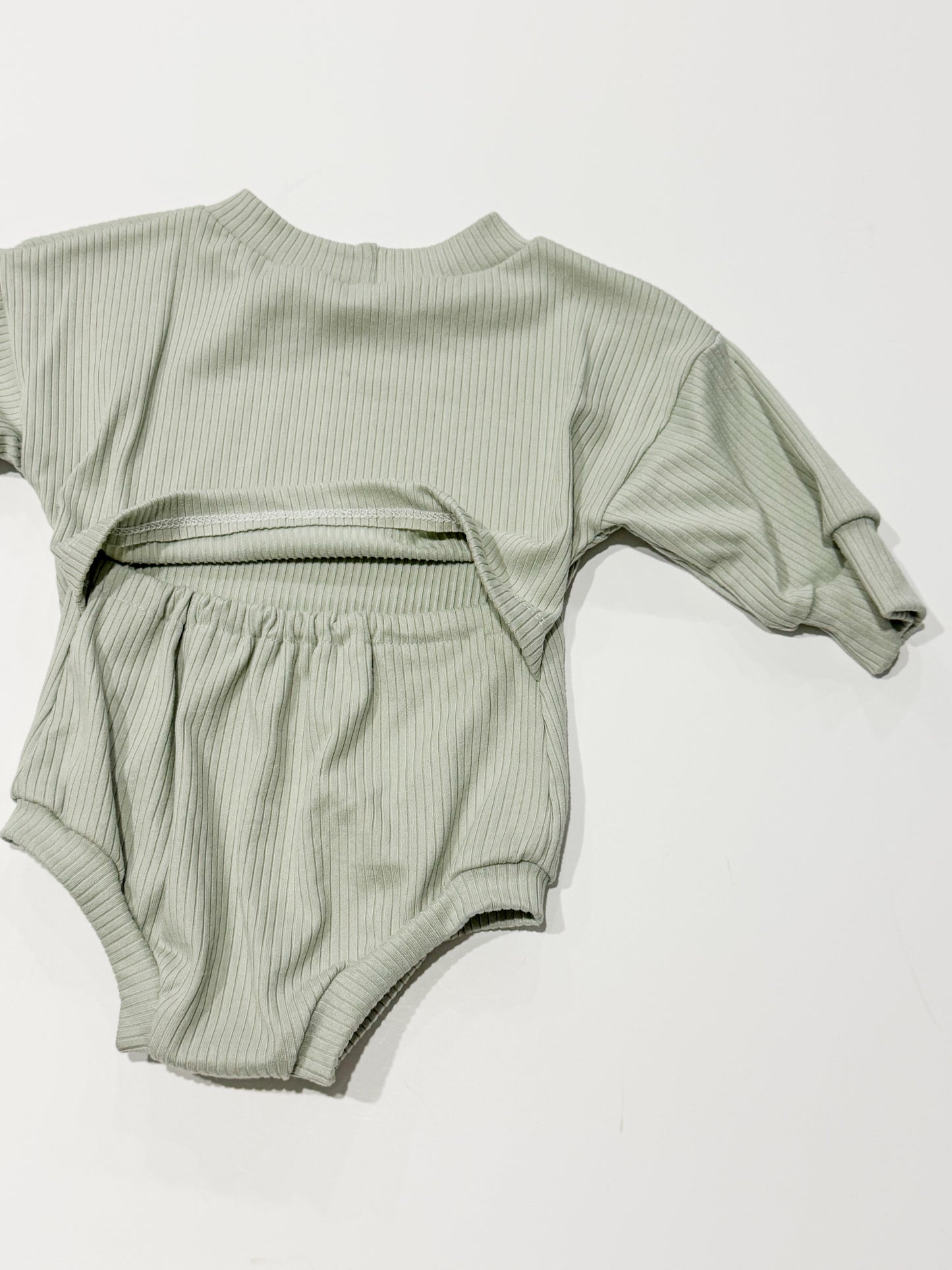 0-3m Sage Sweater Romper
