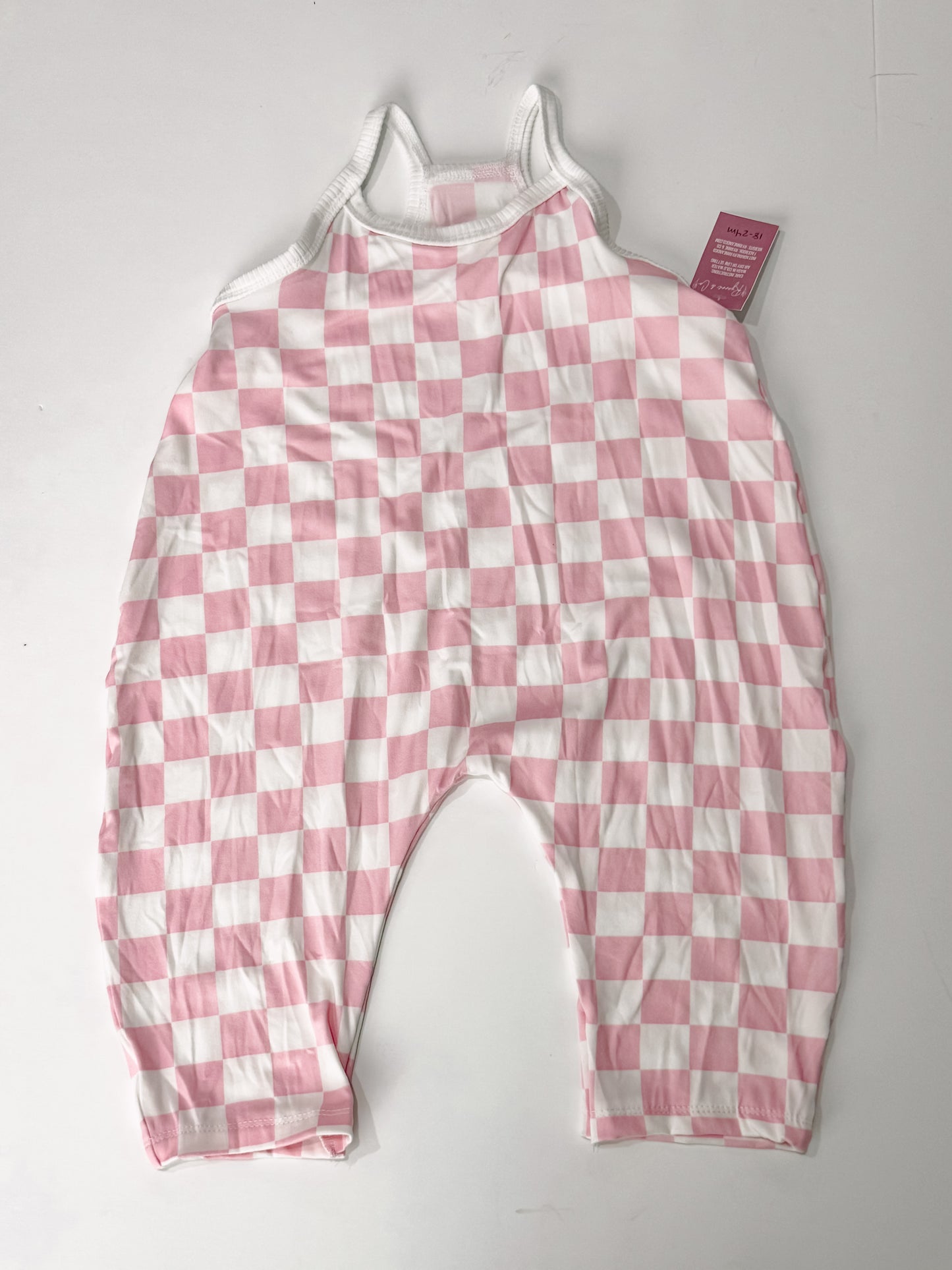 18-24m Pink Checkered Terran Jumpsuit