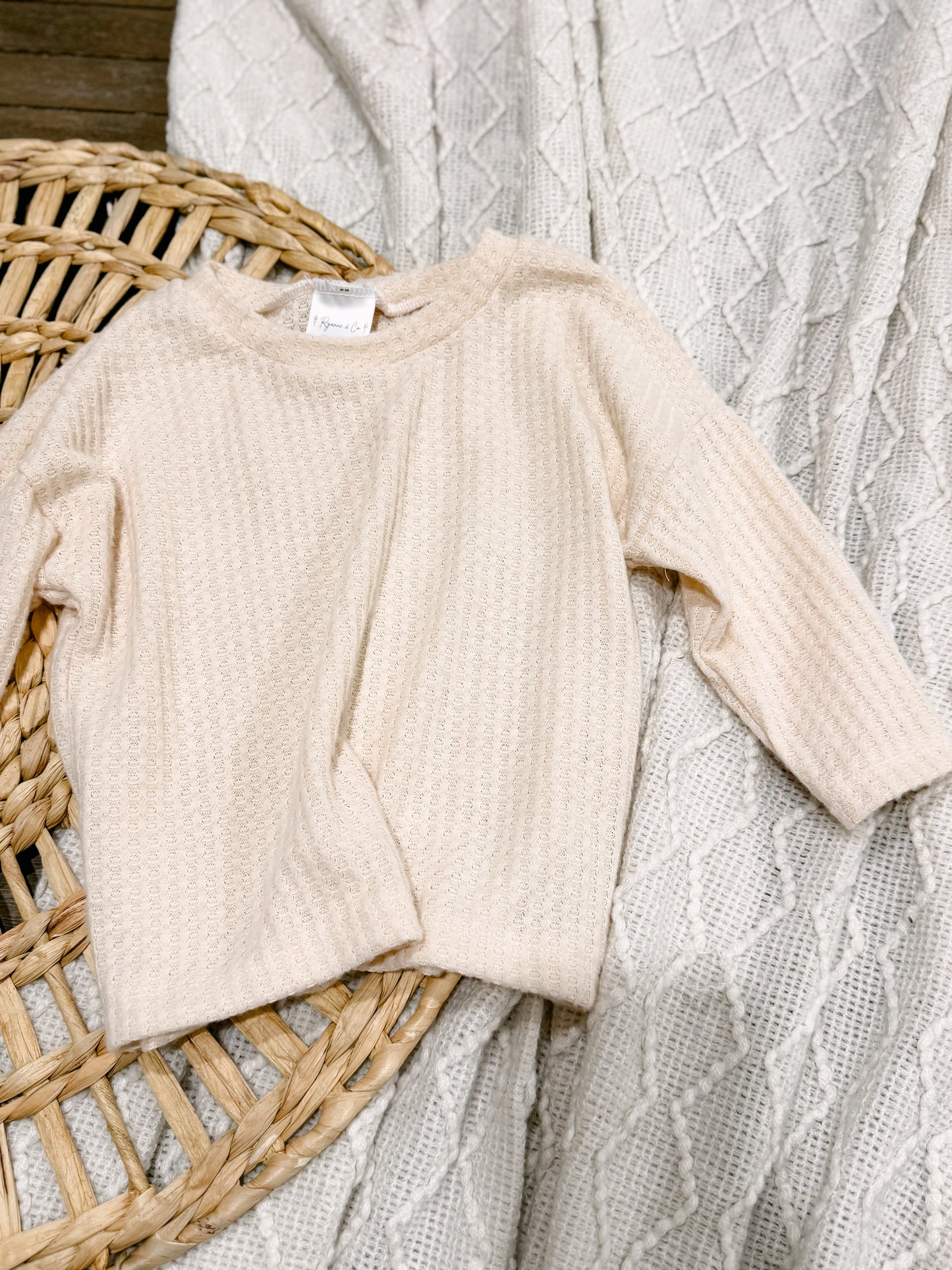 RTS 2T Cream Waffle Long Sleeve