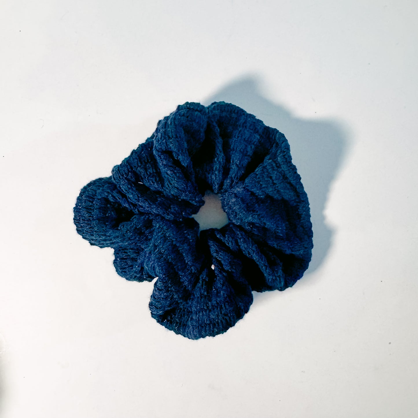 Navy Chunky Waffle Oversized Scrunchie