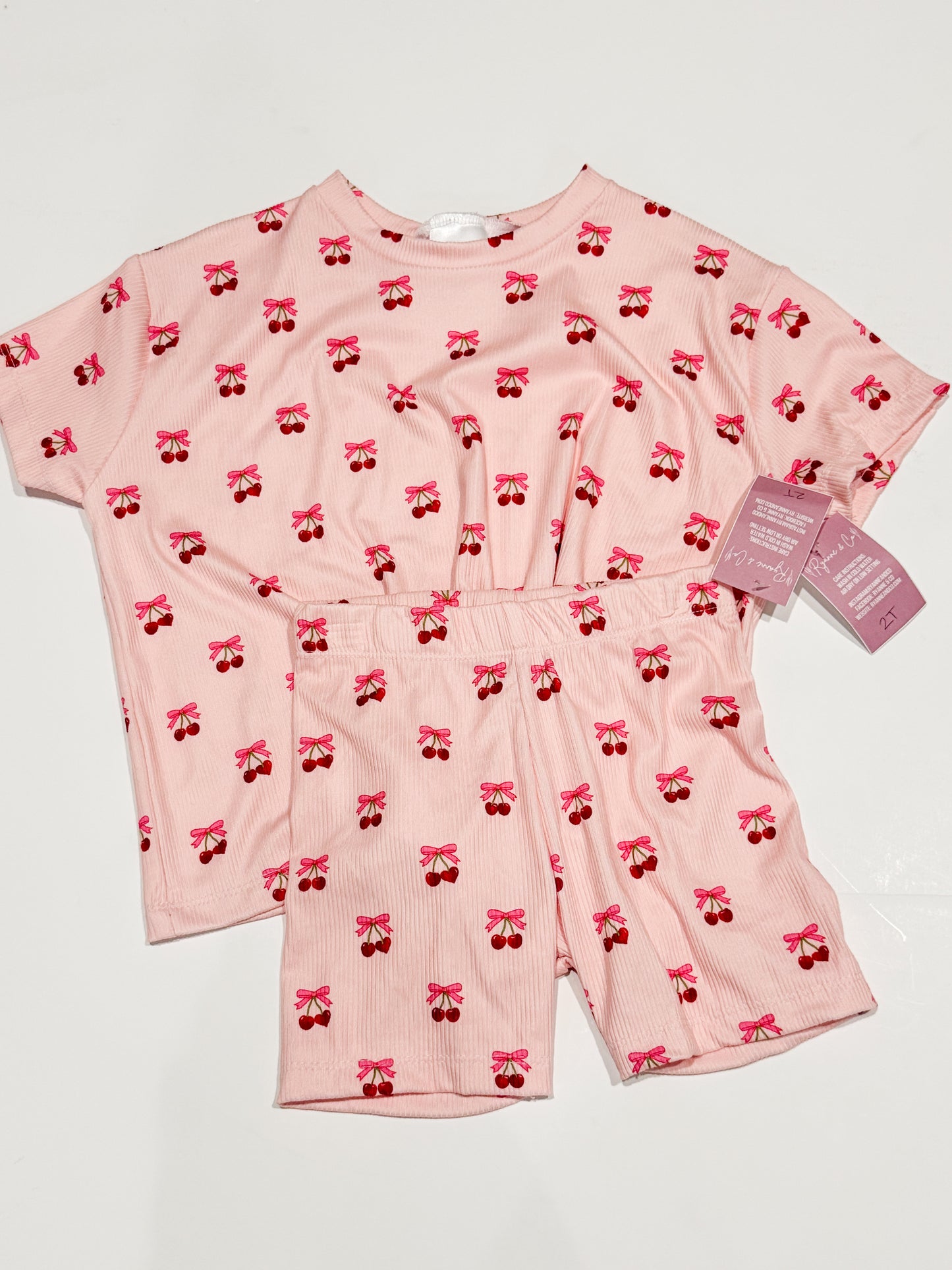 2T Cherries Oversized Tee & Bikers