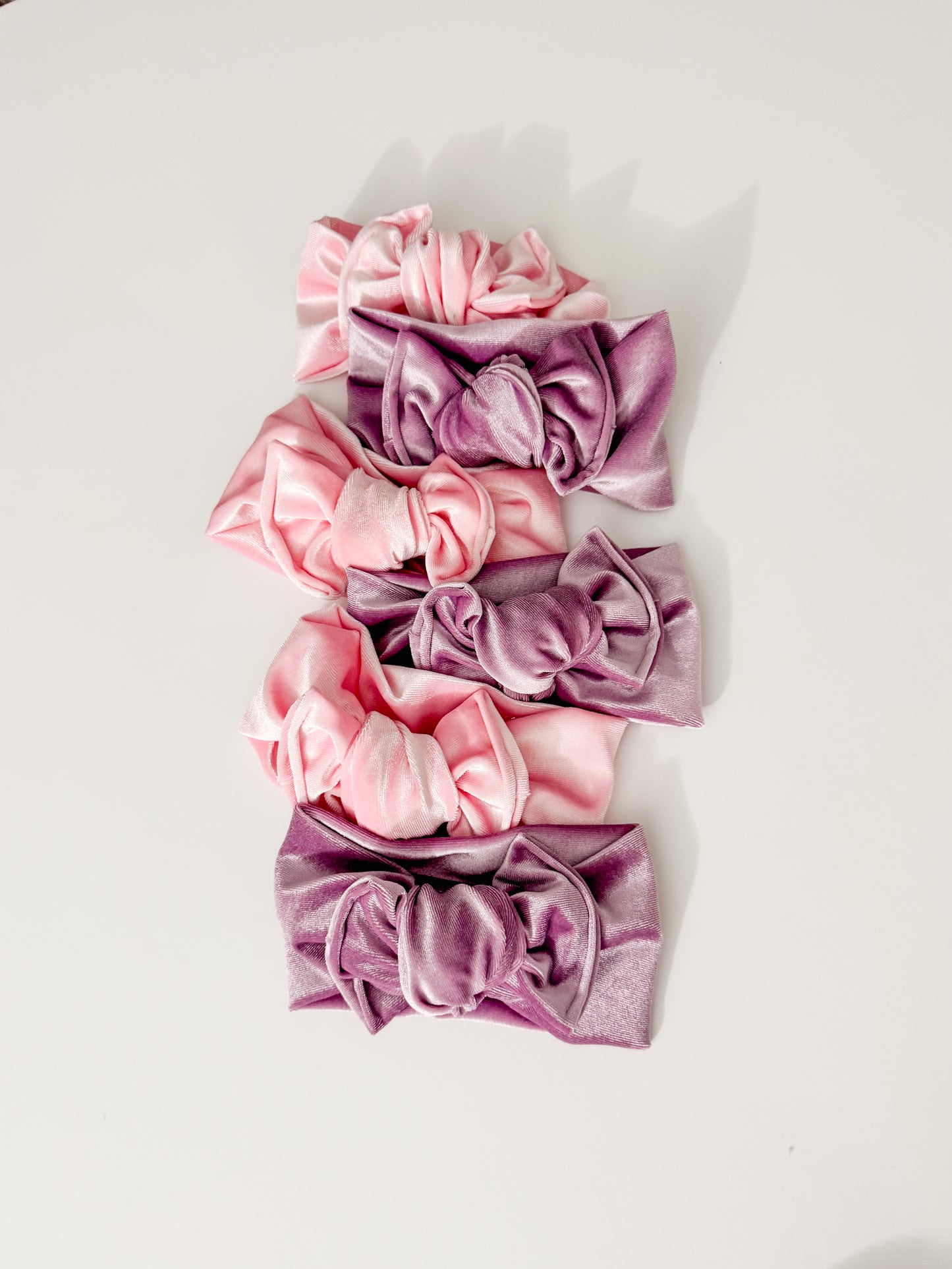 Pink Velvet Tie Headbands