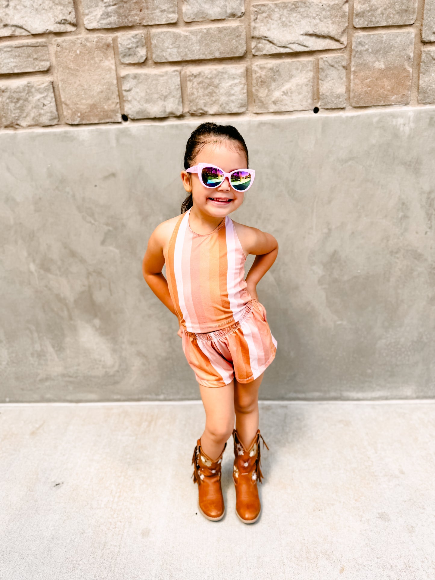 Golden Stripes Halter & Shorts