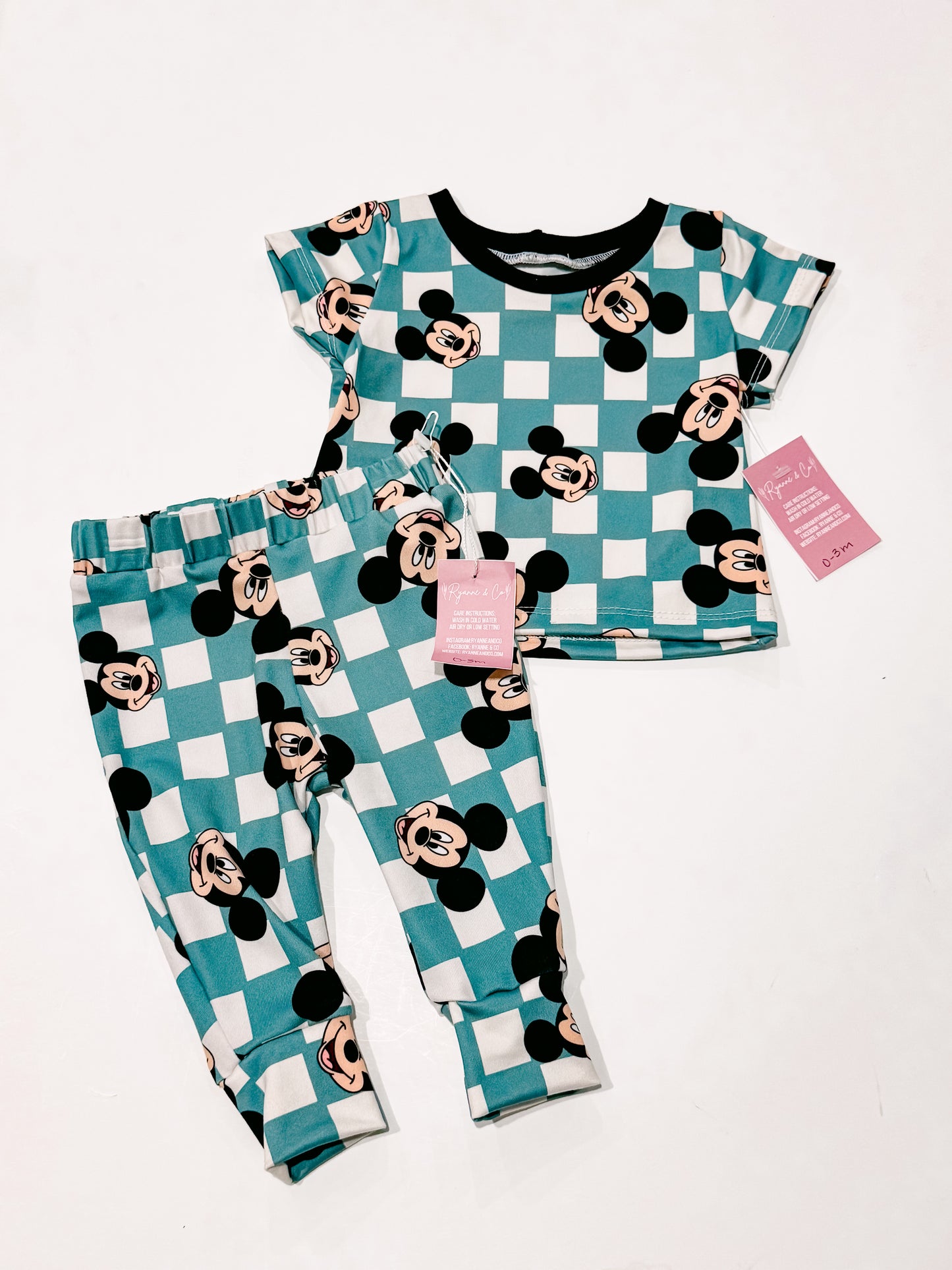0-3m Checkered Tee & Joggers