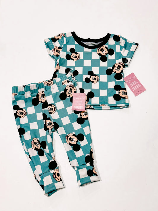 0-3m Checkered Tee & Joggers