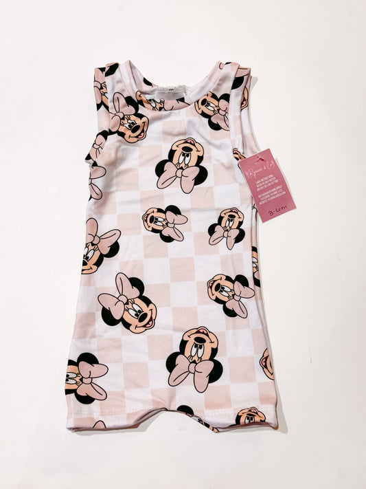 3-6m Pink Checkered Rae Romper