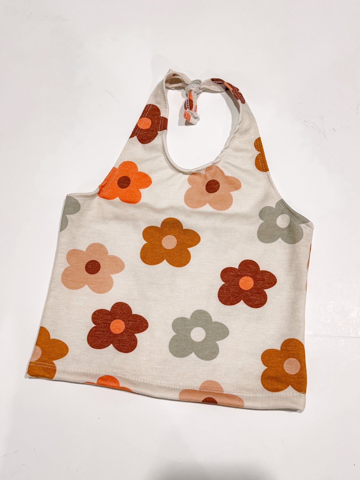 6/7 Brown & Sage Floral Halter