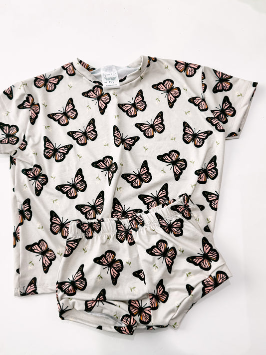 5T Sage Butterflies Oversized Tee & Shorties