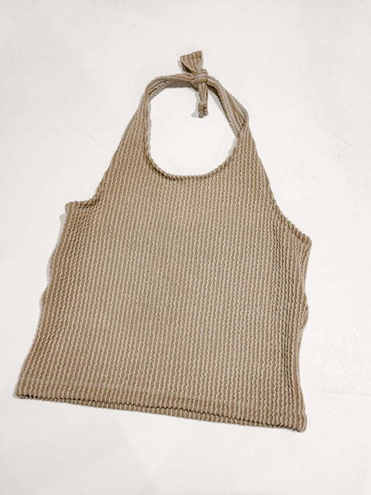 6/7 Bone Urban Rib Floral Halter