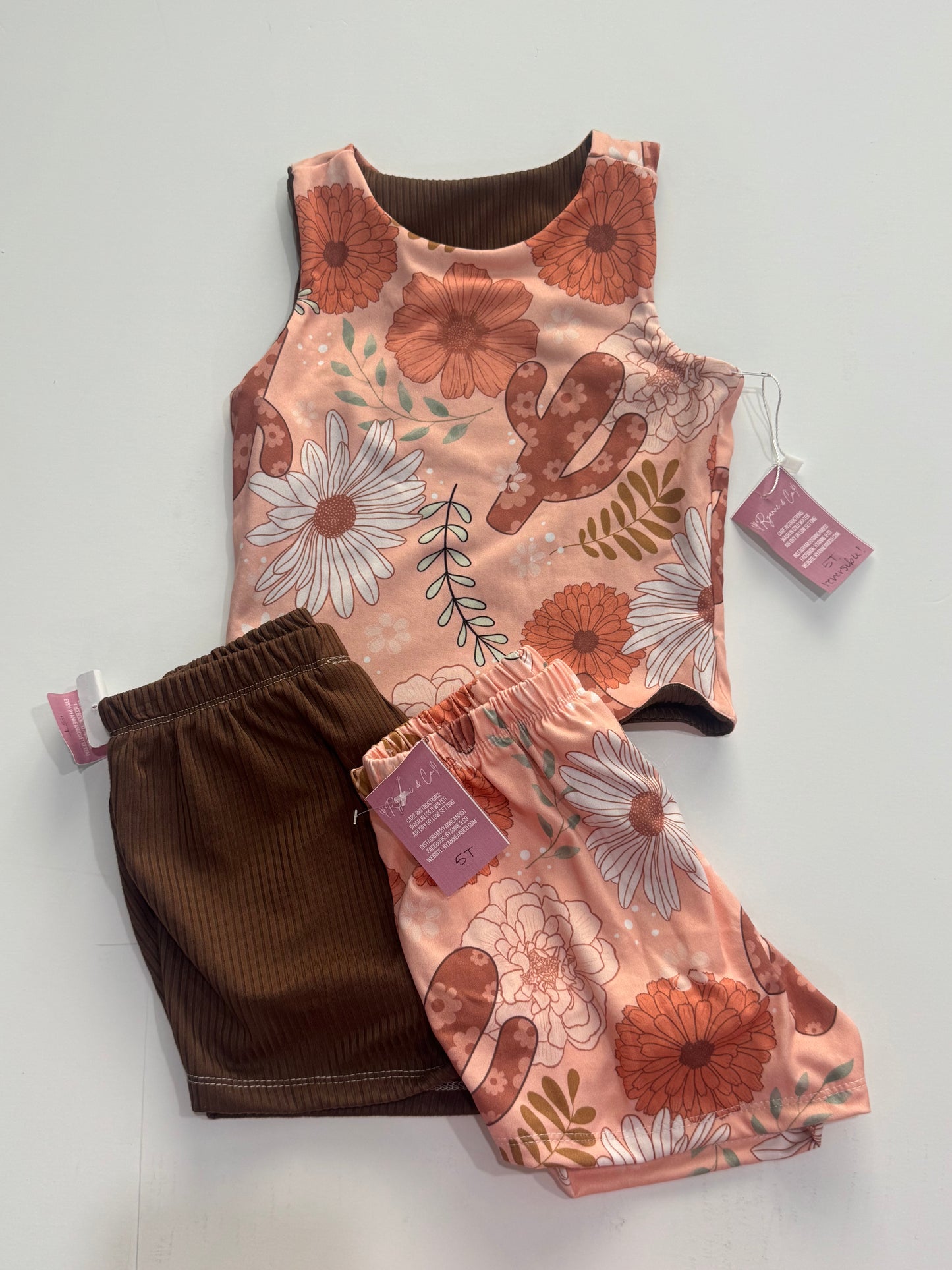 5T Cactus Reversible Tank & 2 Shorts