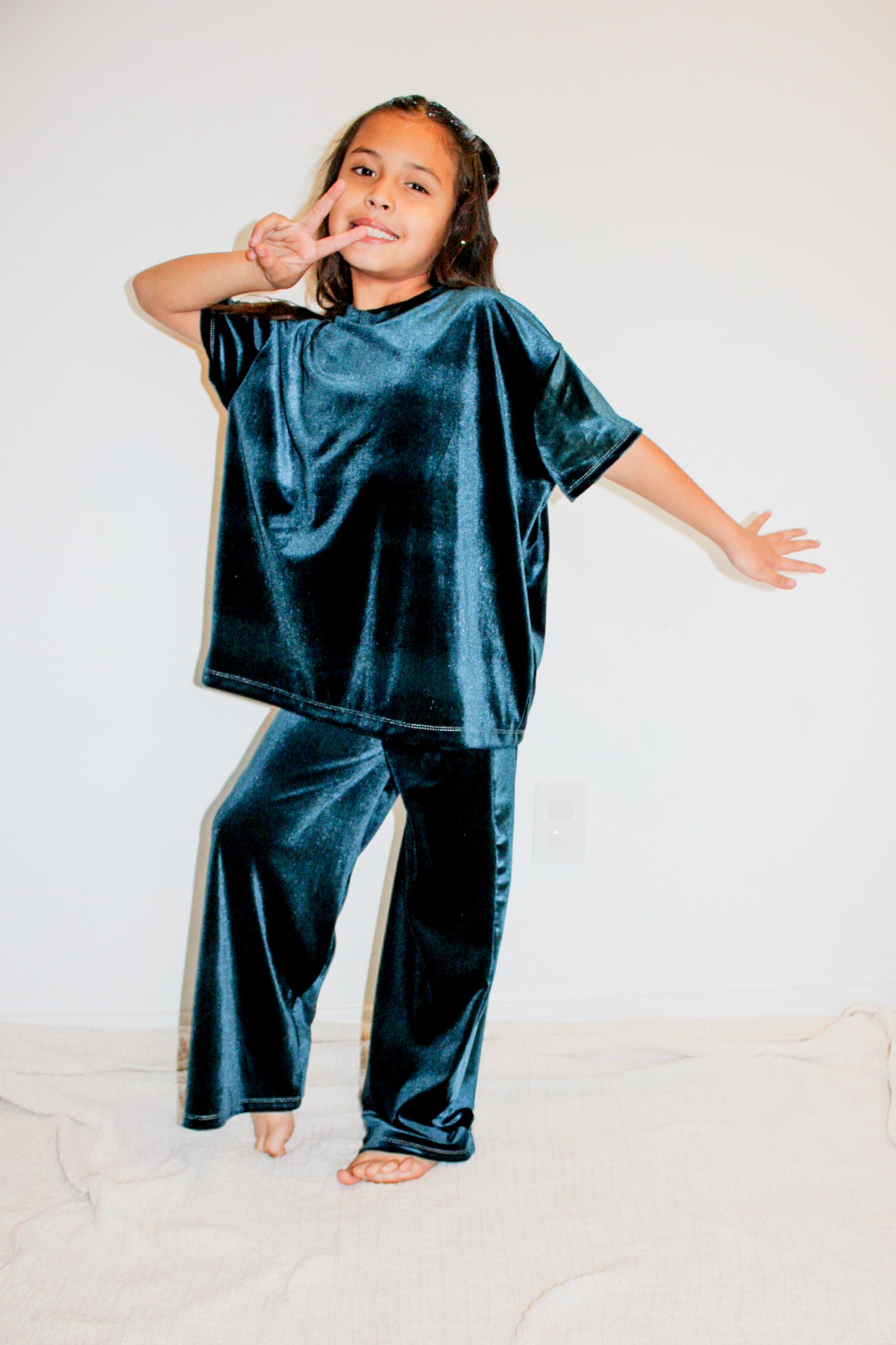 8y RTS Teal Oversized Tee & Flowy Pants