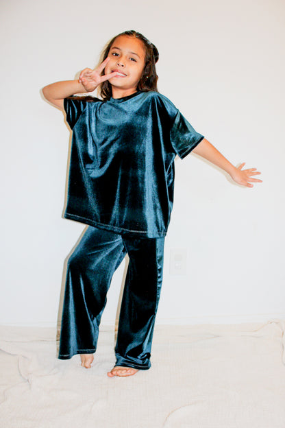 8y RTS Teal Oversized Tee & Flowy Pants