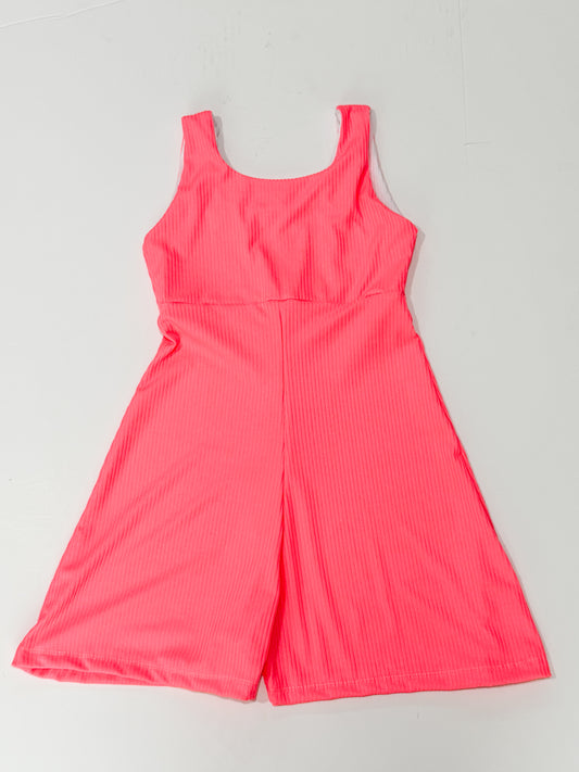 10Y Neon Coral Petal Romper