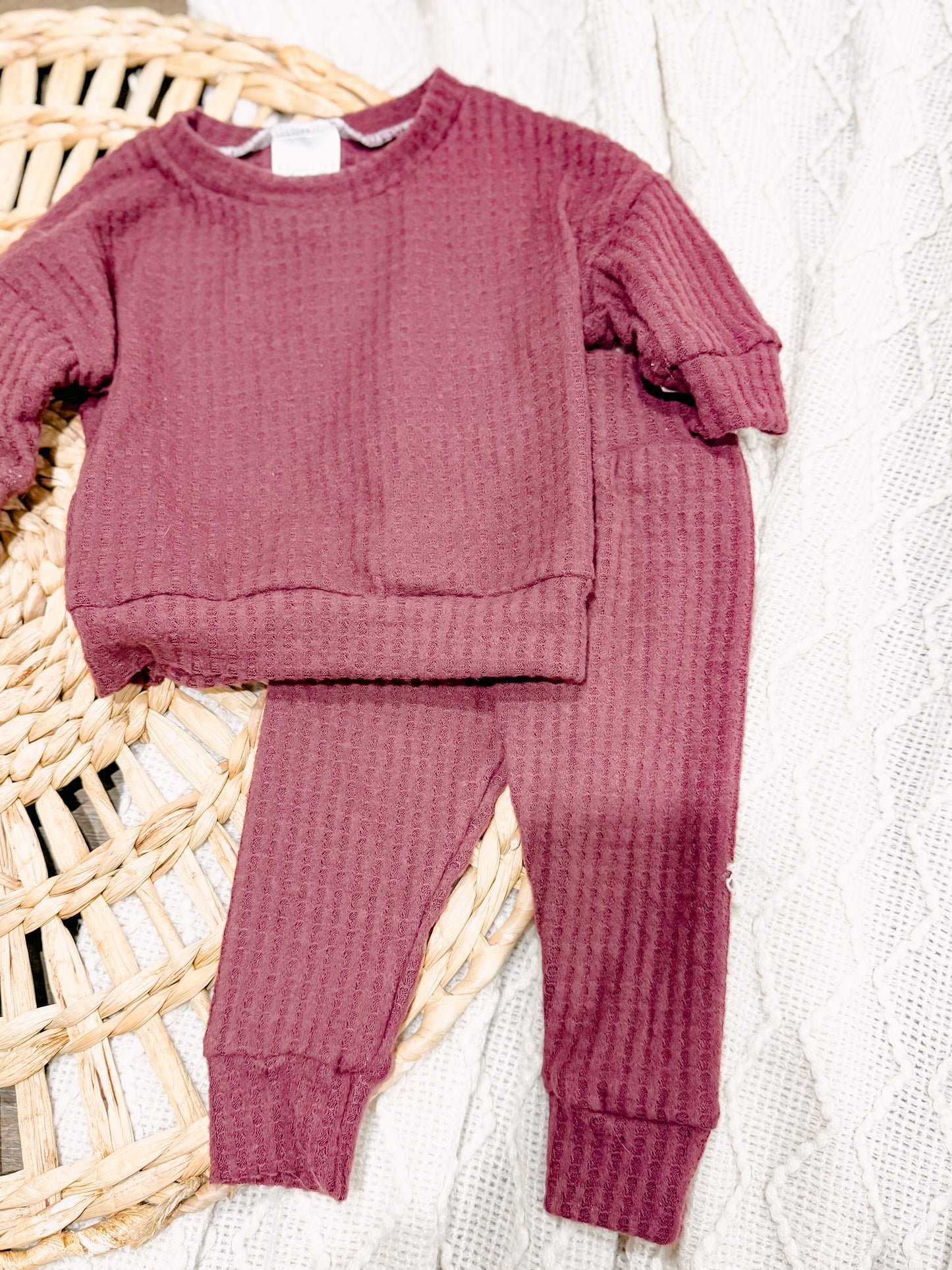 RTS 6-9m Maroon Waffle Set