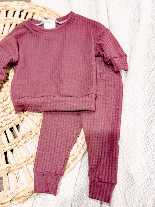RTS 6-9m Maroon Waffle Set