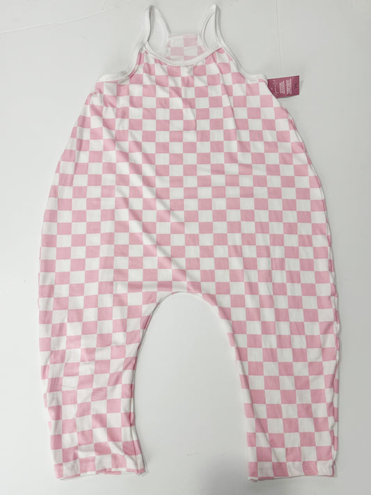 6Y Pink Checkered Terran Jumpsuit