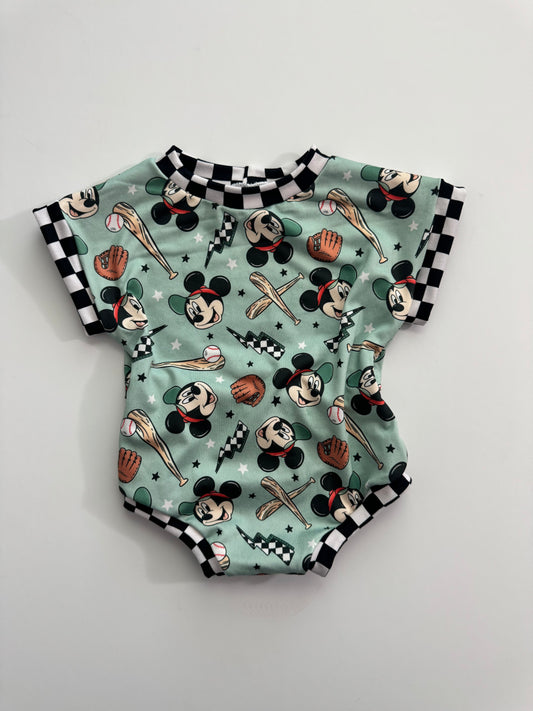 Baseball Mouse Tee Romper