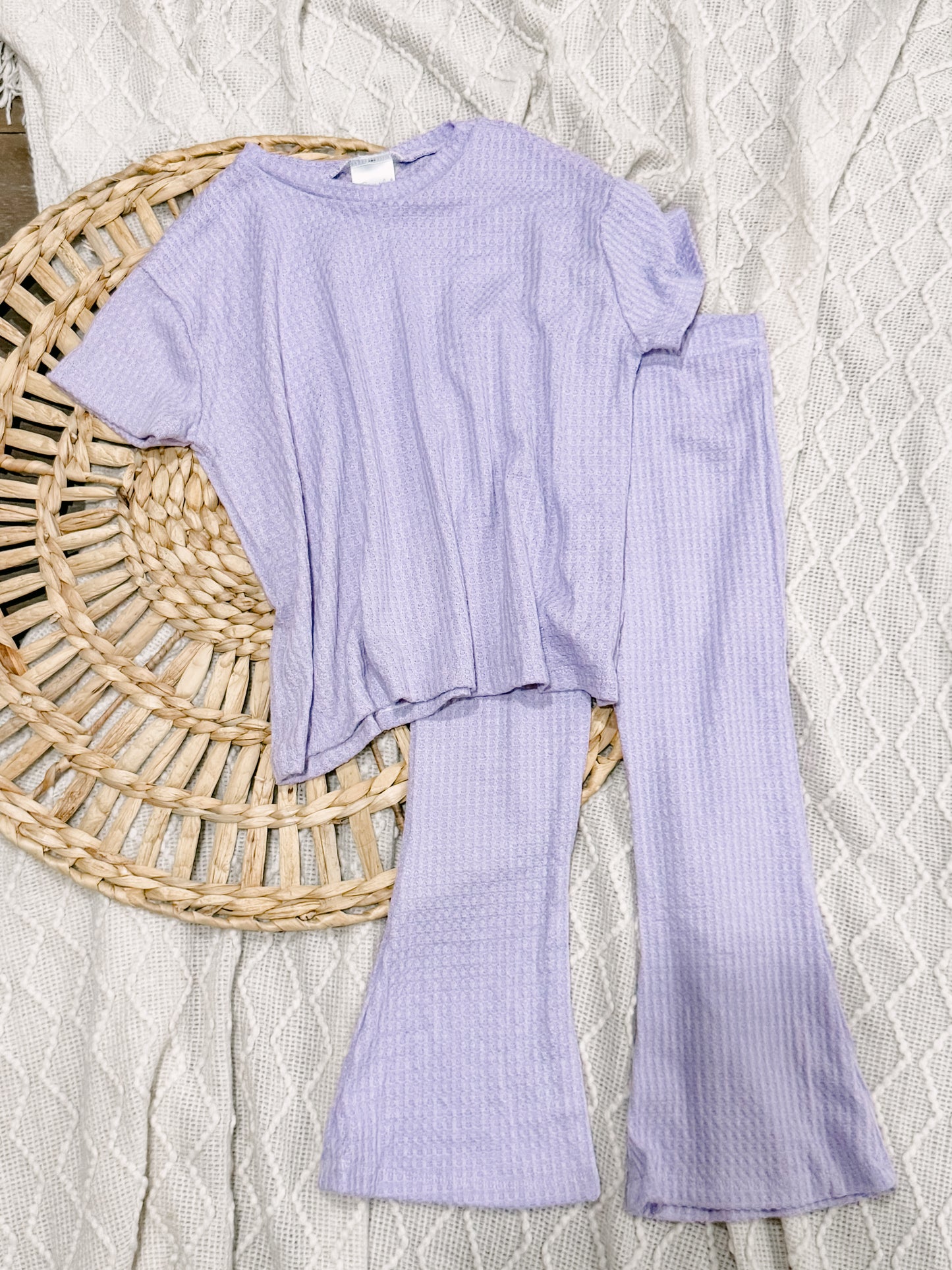 RTS 5T Lilac Waffle Oversized Tee & Flares
