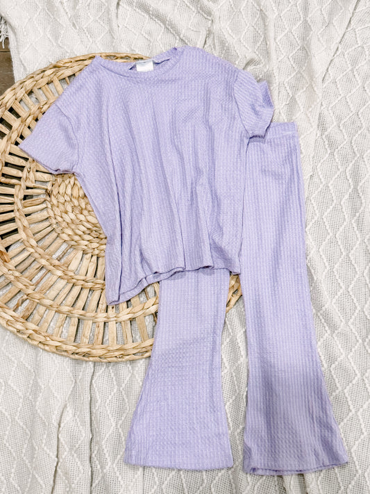 RTS 5T Lilac Waffle Oversized Tee & Flares