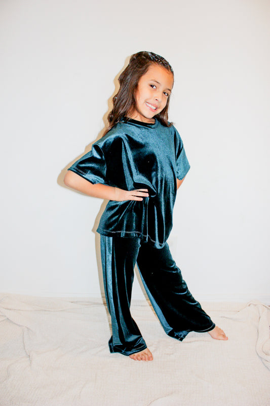 8y RTS Teal Oversized Tee & Flowy Pants