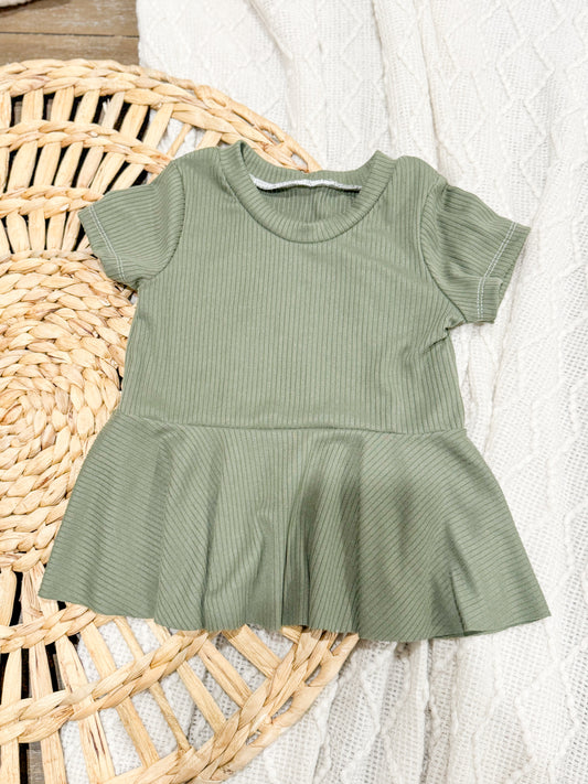 RTS 18-24m Olive Peplum Top