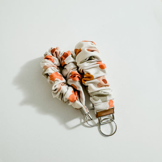 Neutral Floral Scrunchie Wristlet