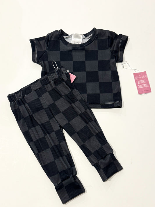 3-6m Checkered Tee & Joggers