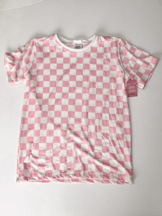 10Y Pink Checkered Tee