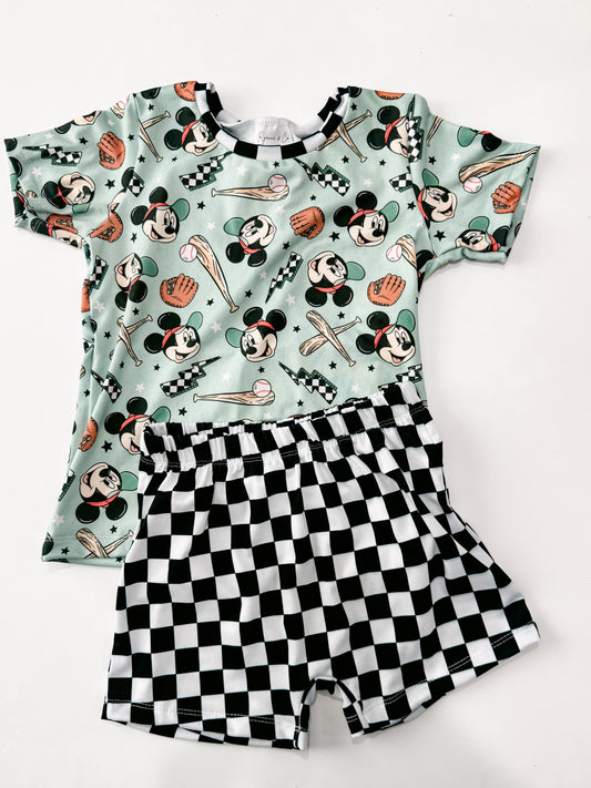 4T/5T Baseball Checkered Boy Set