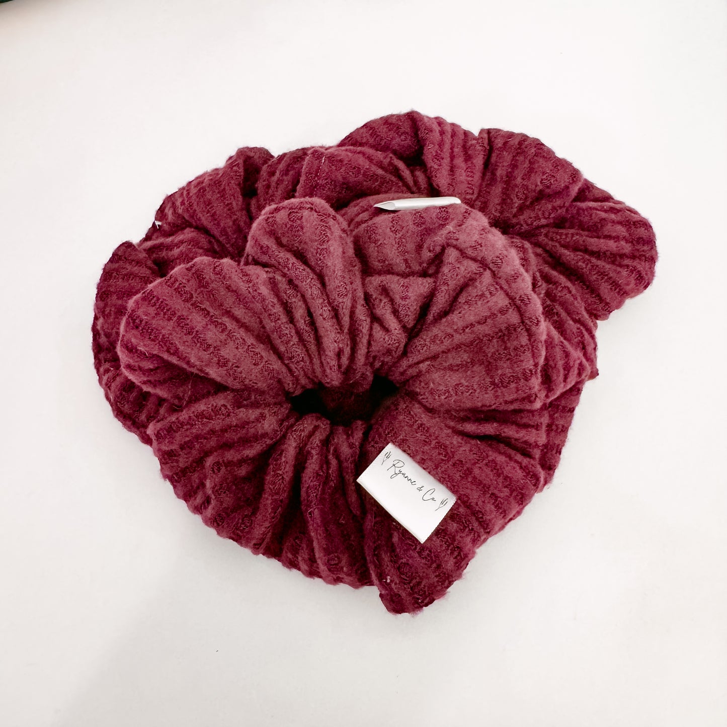 Maroon Waffle Oversized Scrunchies