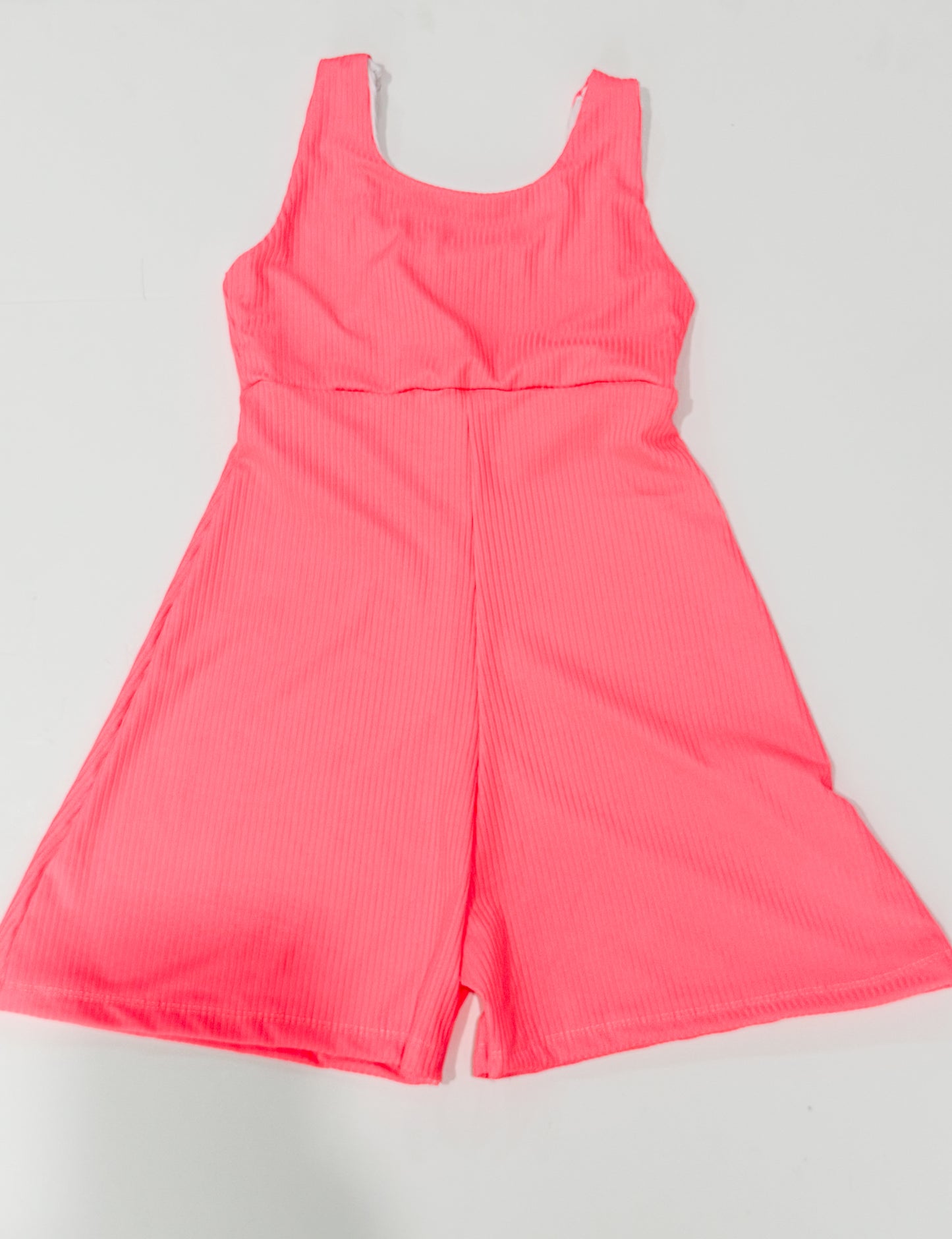 7Y Neon Coral Petal Romper