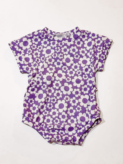 3-6m Purple Floral Tee Romper