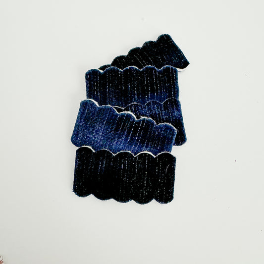 Navy Velvet Snap Clip