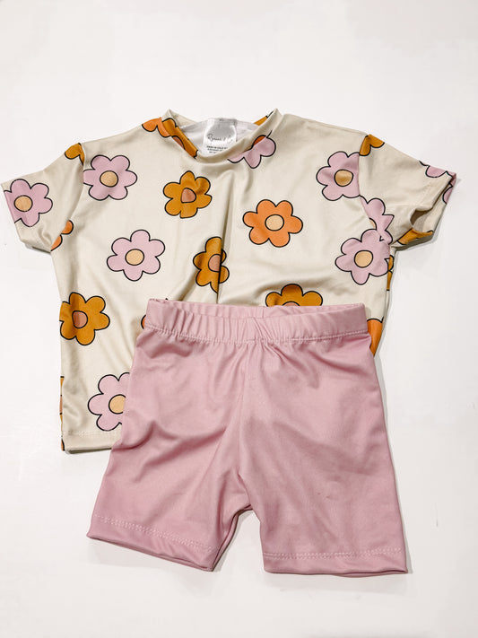 18-24m Doodle Flower Oversized Tee & Bikers