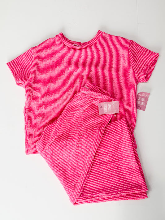 4T Pink Oversized Tee & Wide Leg Pants